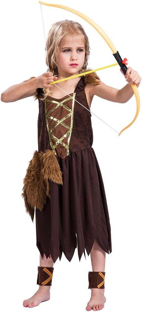 ReneeCho Girl’s Viking Barbarian Halloween Costume Warrior Dress Savage