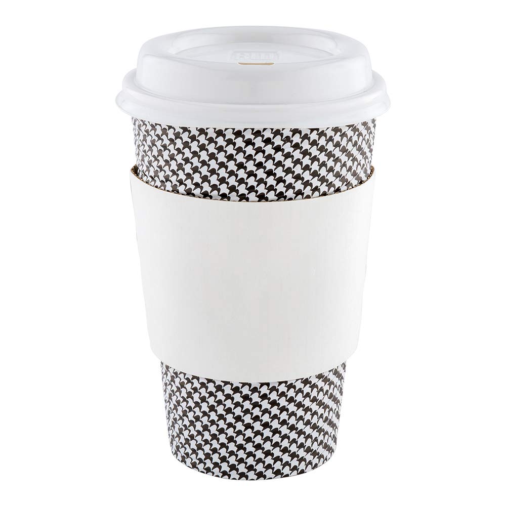 Photo 1 of Restaurantware SLEEVES ONLY: Restpresso 5.1 x 2.8 Inch Coffee Cup Sleeves 50 Corrugated Hot Cup Sleeves - Disposable Heat-Tolerant White Paper Disposable Coffee Sleeves Secure Grip