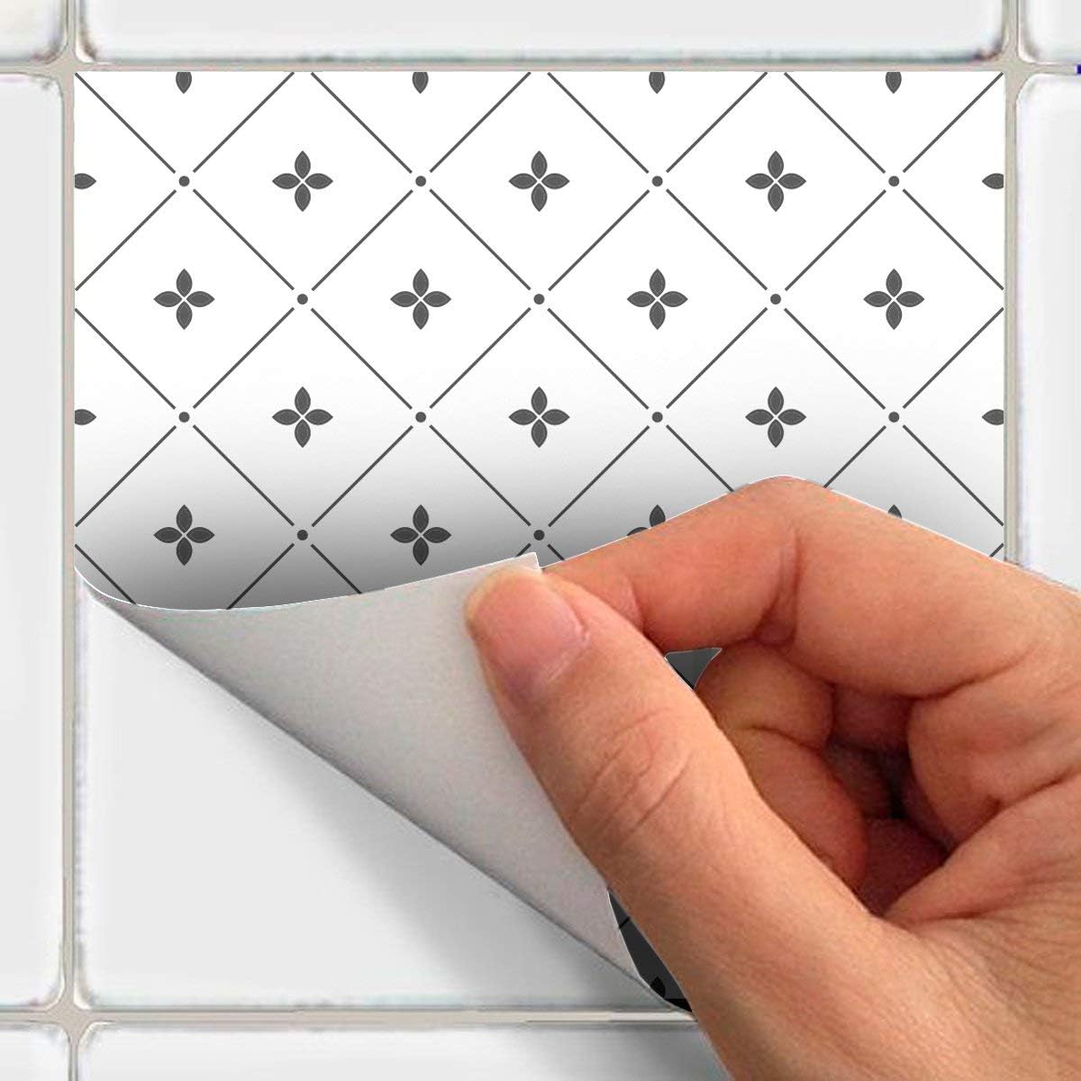 Ambiance Sticker Self-Adhesive Decorative Wall Decal Cement Tile for Bathroom and Kitchen Nuances de Gris Cordoba - Image 4
