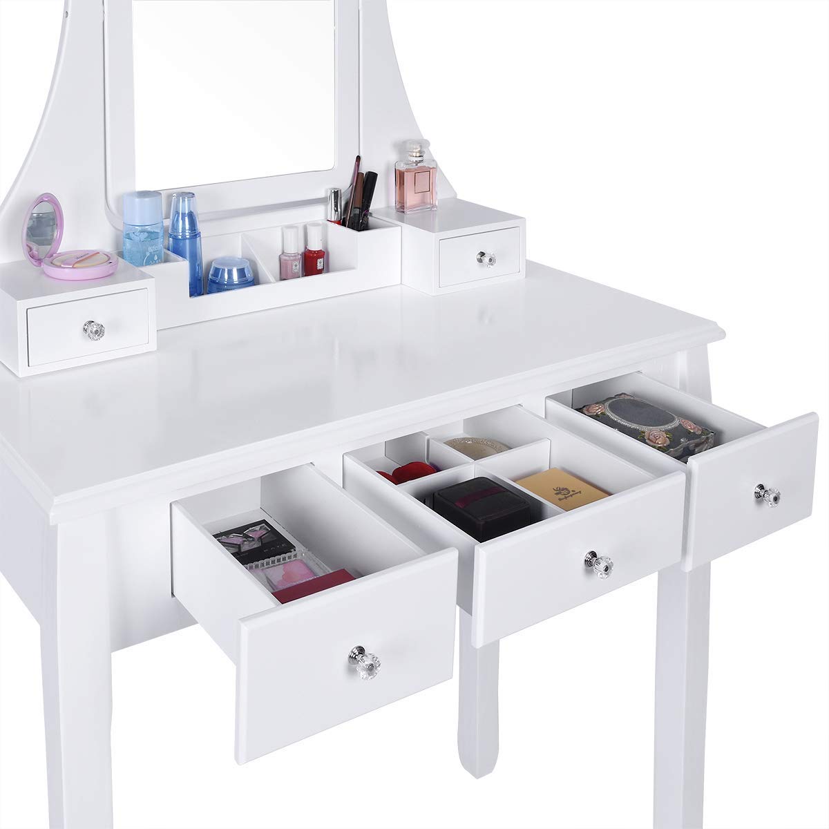 Vanities & Vanity Benches 2 Large Sliding Drawers Removable Makeup