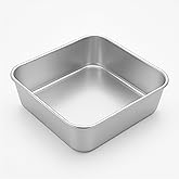 LIANYU 6 Inch Square Baking Cake Pan, Stainless Steel Lasagna Brownie Bread Pan, Perfect for Birthday Party Wedding, Oven & Dishwasher Safe