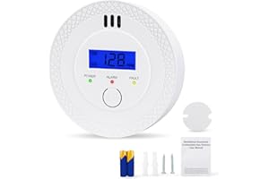 ELECOIN Carbon Monoxide Detector, Easy to Install CO Detector with Self-Test Button and LCD Digital Display, 85dB Carbon Monoxide Alarm for Bedroom, Living Room, Kitchen