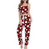 Floerns Women's Pajama Set Cute Heart Camisole and Pants Pj Sets Loungewear Sleepwear
