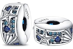 LONGLUCK 925 Sterling Silver Stopper Clip Charms for Bracelet Necklace Spacer Beads with 5A Cubic Zirconia Mother's Day Christmas DIY Gift for Women(2PCS)