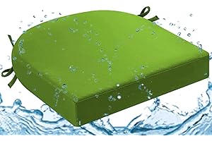 Outdoor Seat Cushions Waterproof 19x19/20x20“ Patio Chair Set of 2/4 - Foam Furniture with Ties Square Corner Pads for Garden
