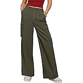 ANRABESS Womens Wide Leg Scrub Cargo Pants High Waisted Lightweight Casual Relaxed Fit Pants 2026 Vacation Y2K Streetwear