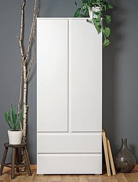 expendio Mehrzweckschrank Imke 7 weiß 80x191x40 cm Garderobenschrank Kleiderschrank Vorratsschrank Schrank
