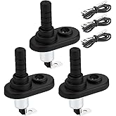 DaierTek Door Pin Switch 12V Alarm Hood Pin Switch Momentary Universal Adjustable Door Jamb Flange Light Hood Switch 20A 12 Volt Nickel Plated with Rubber Boot for Car Boat
