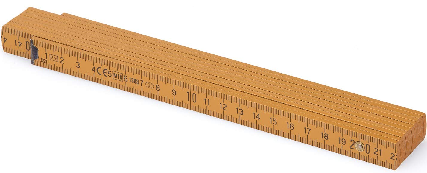 Metrie™ Block52 Folding Ruler/Rulers 2m – Duplex Scale with Angle – Manufactured in Europe