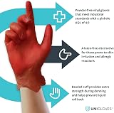 UNIGLOVES Unicare Vinyl Gloves Large Red Box of 100 Nitrile-Free view 3