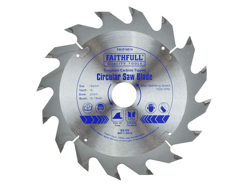 Faithfull FAIZ12814 TCT Circular Saw Blade 128 mm x 20 mm Bore x 14 Teeth