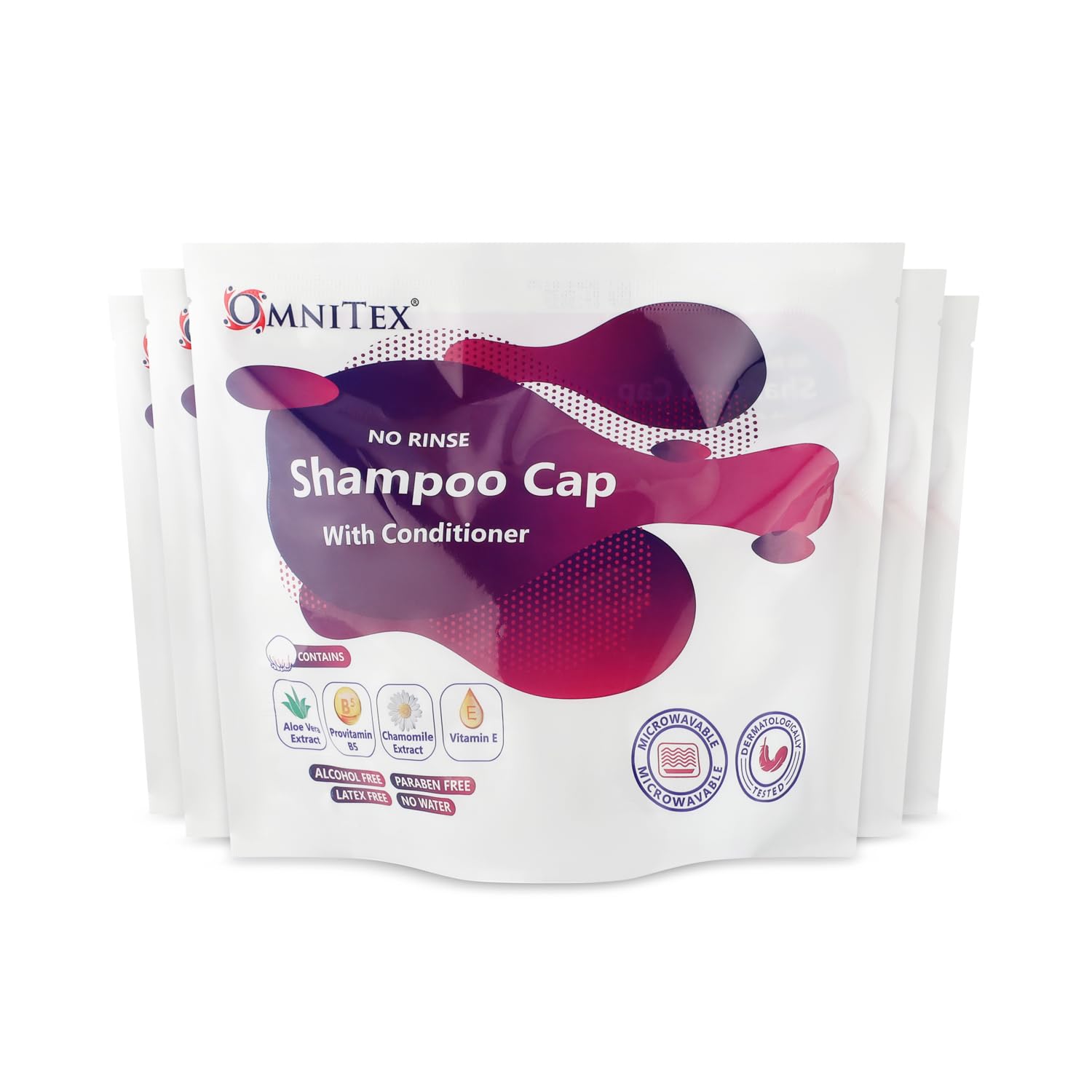 3 pk - Premium Rinse Free Shampoo Cap - Microwaveable with Conditioner & Vitamins, Nourish & Protect, No Water, No Parabens, Latex Free, Alcohol Free with 1 Pack of Limdo Gloves