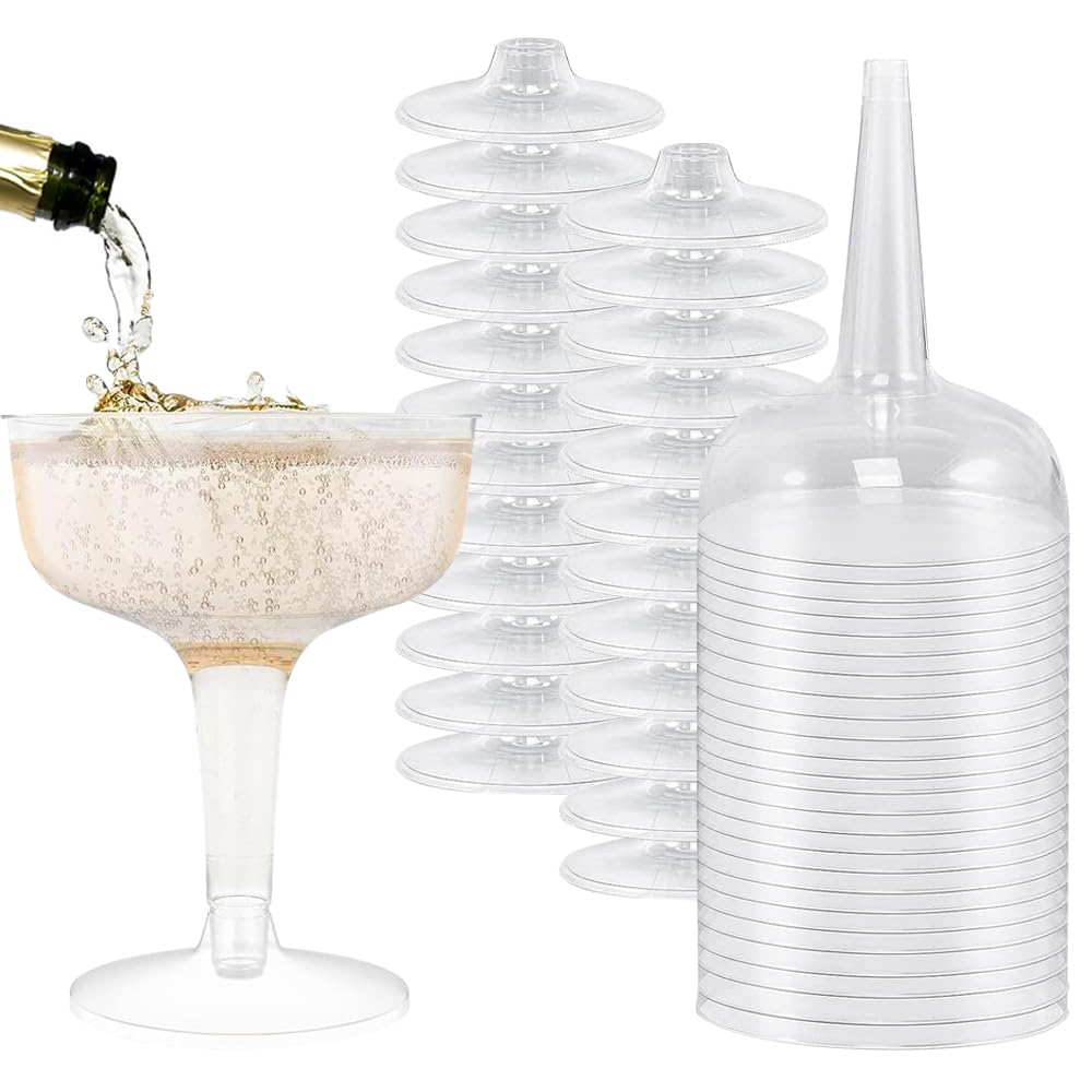 YZDZSW 25 Pack Plastic Cocktail Glasses, 120ml Disposable Cocktail Glasses for Parties, Disposable Champagne Glasses for Mimosa Martini Margarita