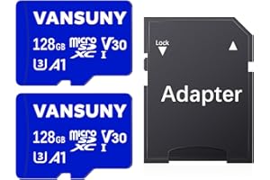 Vansuny 128GB 2Pack Micro SD Card, Ultra Micro SDXC Memory Card with SD Adapter, 100MB/s, C10, U3, A1, V30, Full HD, 4K UHD, 