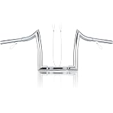 MoKitDora Sportster Dyna 10&rdquo; Rise Ape Hangers 1.25&rdquo; Fat 1" Clamp Handlebar Meathook Bars for Harley XL 883/1200,1994-up Road King &amp; 1998-2013 Road Glide, Chrome