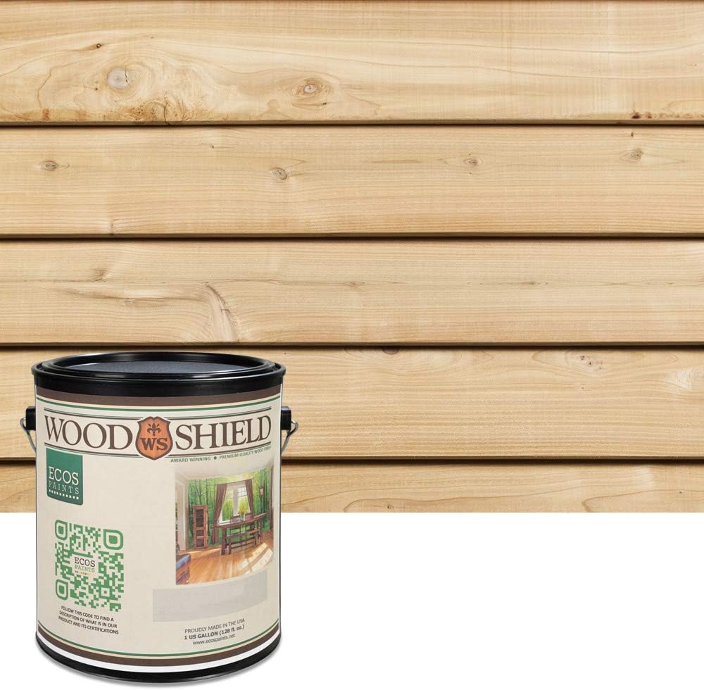 ECOS Paints 00817292022692 Woodshield Exterior Satin Wood Varnish, 1 Gallon, Clear