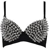 Woeoe Rhinestone Corset Bustier Crop Top Bra Nightclub Rave Diamond Tops Jewelry for Women