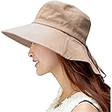Siggi Womens Summer Flap Cover Cap Cotton UPF 50+ Sun Shade Hat with Neck Cord