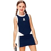 Remimi Girls Tennis Outfits Golf Tank Top and Skirt with Shorts 4-12 Years