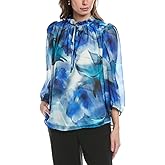 Anne Klein Womens Three Qrtr SLV Tulla Blouse