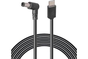 USB Type C to 5.5x2.5mm Right Angled Power Cable Adjustable 9V 12V 20V Output for Studio Equipment