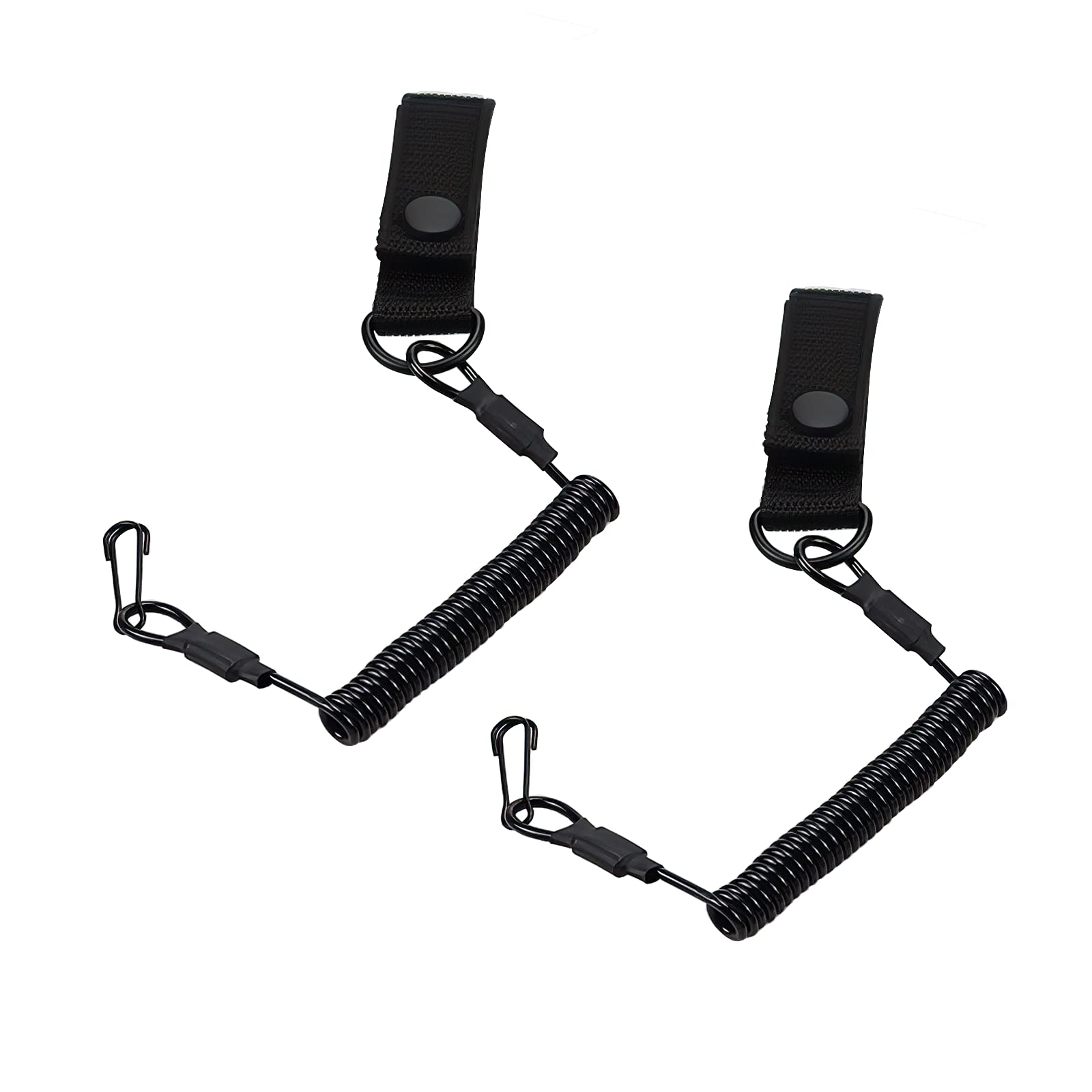 INNAL 2-PCS Nylon Tactical Spring Lanyard - Anti Lost Retractable Sling Keychain for Camping, Climbing, Hiking & Outdoor Living