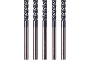 BestParts High Performance 5pcs 1/8" Solid Carbide Square End Mills, AlTiN Coated, 4 Flute, 30 Degree Helix, 1/8" Cutting Diameter, 1/8 inch Shank Diameter, 1/2" Length of Cut, 1-1/2" Overall Length