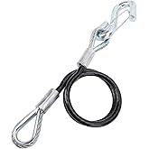 Trailer Safety Chain Cable,Trailer Safety Towing Cable with S Hook 3500lbs Load Bearing 27.6in Maximum Extension Length Spring Towing Rope for RV