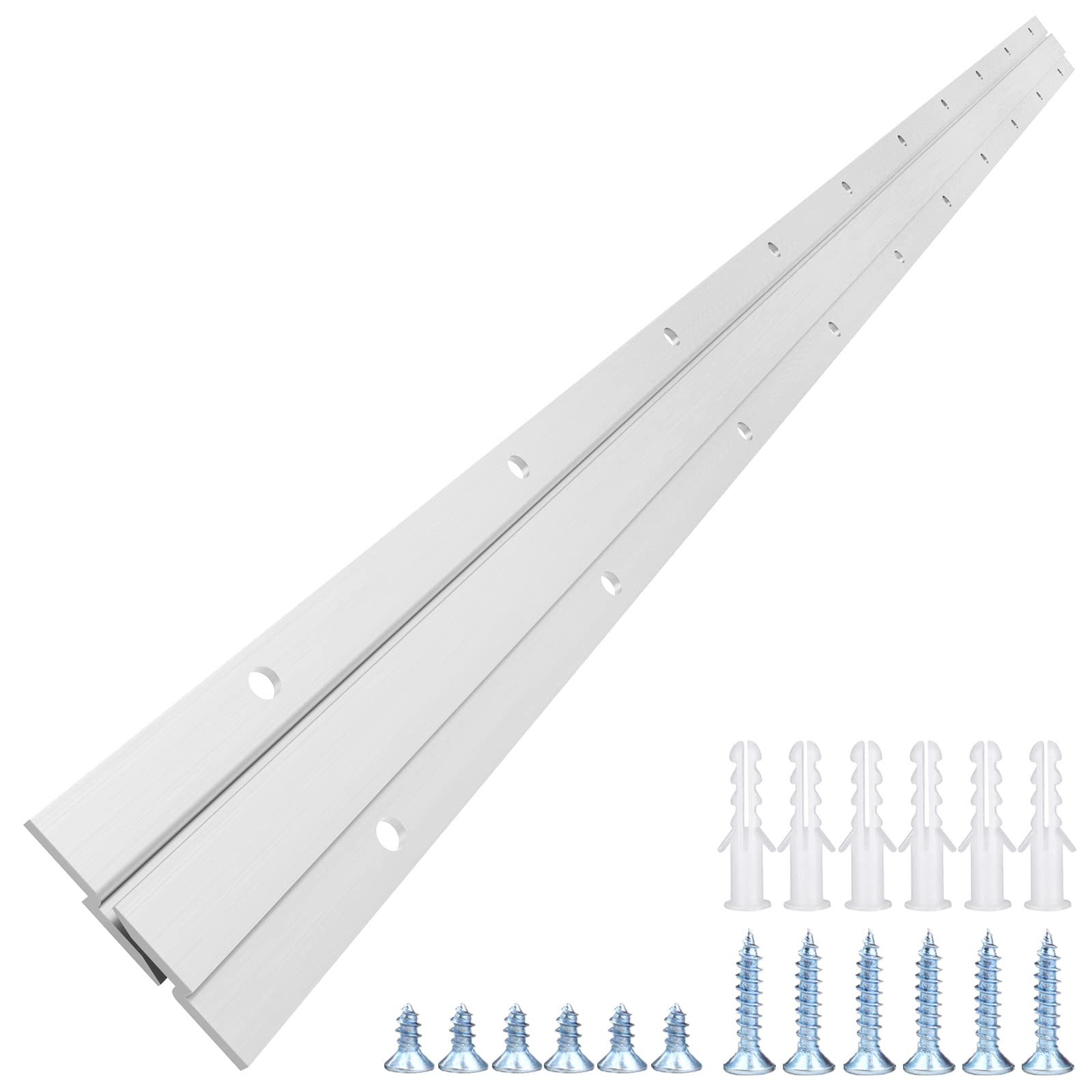 French Cleat Picture Hanger, Aluminum Z Hanger Interlocking Wall Mounting Bracket Hardware Kit Z Clips for Hanging Wall Painting, Mirrors, Panels, Artwork, Cabinet, Whiteboard (30inch-1Pairs)