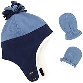 Baby Boy Sherpa Hats and Mittens Set Toddler Gloves Warm Fleece Winter Hat Baby Girl