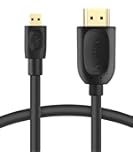 Micro HDMI to HDMI Cable, Fosmon (6 FT) High-Speed HDMI to Micro HDMI HDTV Cable [Support 4K, 3D, Ethernet, Audio Return]
