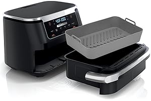 MMH Air Fryer Silicone Liners for Ninja DZ071 7QT Megazone/Instant VersaZone 9QT, Reusable Airfryer Replacement Baking Basket Insert Accessories | Non-stick | Easy Cleaning | Food Safe | Gray