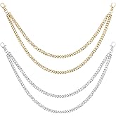 ATCYMI 2 PCS Pants Pocket Chain Layered Metal Jeans Trousers Decorative Chains Belt for Men Women to Hold Wallet Key Streetwear Hip Hop Punk Accessories (Gold + Silver)