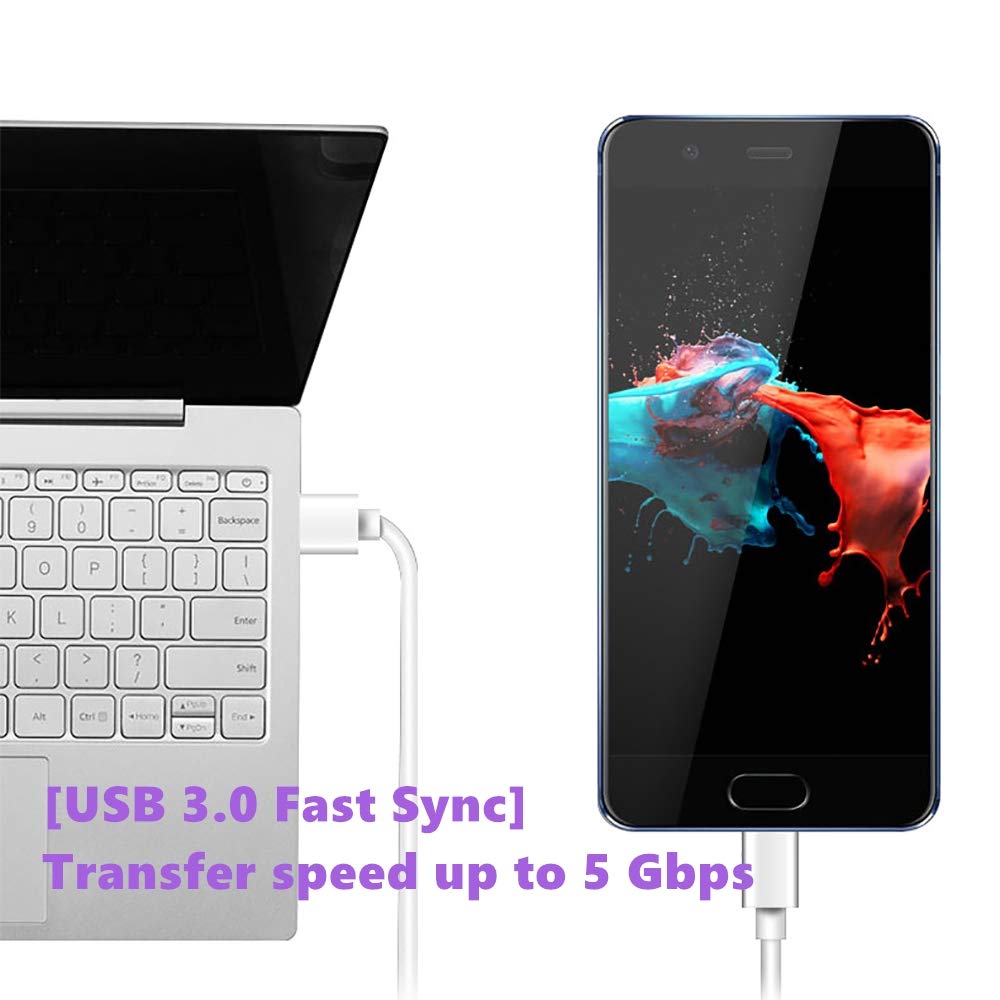 TriRanger Type C Cable USB Fast Charger Supercharge Compatible Wiht Huawei Mate20 10 9 MateRs, P20 Pro P10 Plus, Honor Magic, Samsung Galaxy S9 S8 Plus Note 8, Google Pixel 2 XL, Moto Z, LG V30 G5 G6