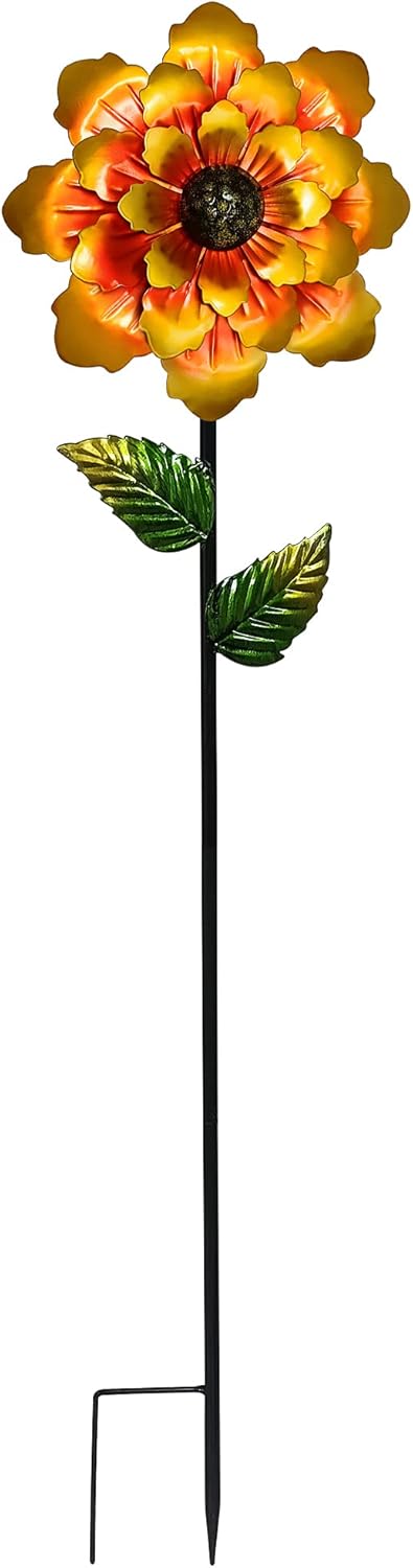 Decorative Garden Stakes - Keygift Metal Flower Garden Stake Yard Art Garden Decor, 42