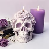 3D Skull Rose Flower Silicone Mold,Skull Silicone Candle Mold Resin Mold | Decorated Ghost Resin Mold,Reusable Silicone Mold for Candle Making for DIY Candle Wax Resin Gyspum Halloween Decor
