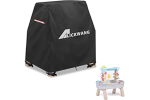 ALICKWANG AIckwang Kids Water Table Cover for Step2 Rain Showers & Flow Water Table,Outdoor Waterproof Dustproof Anti-UV Kids Water Play Table Cover,Black,Cover Only.