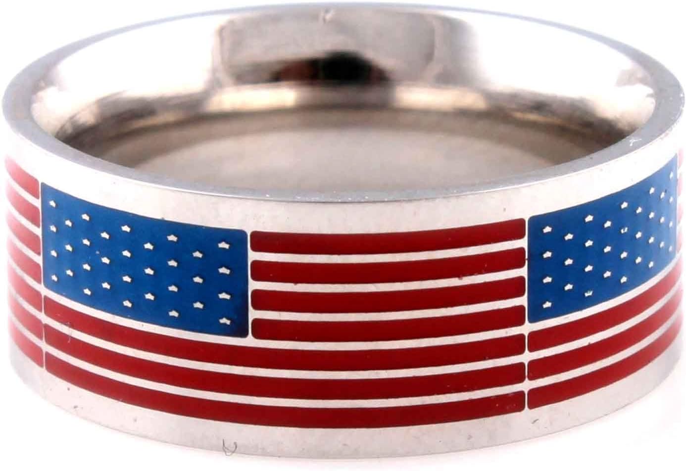 American Flag USA Stainless Steel Ring