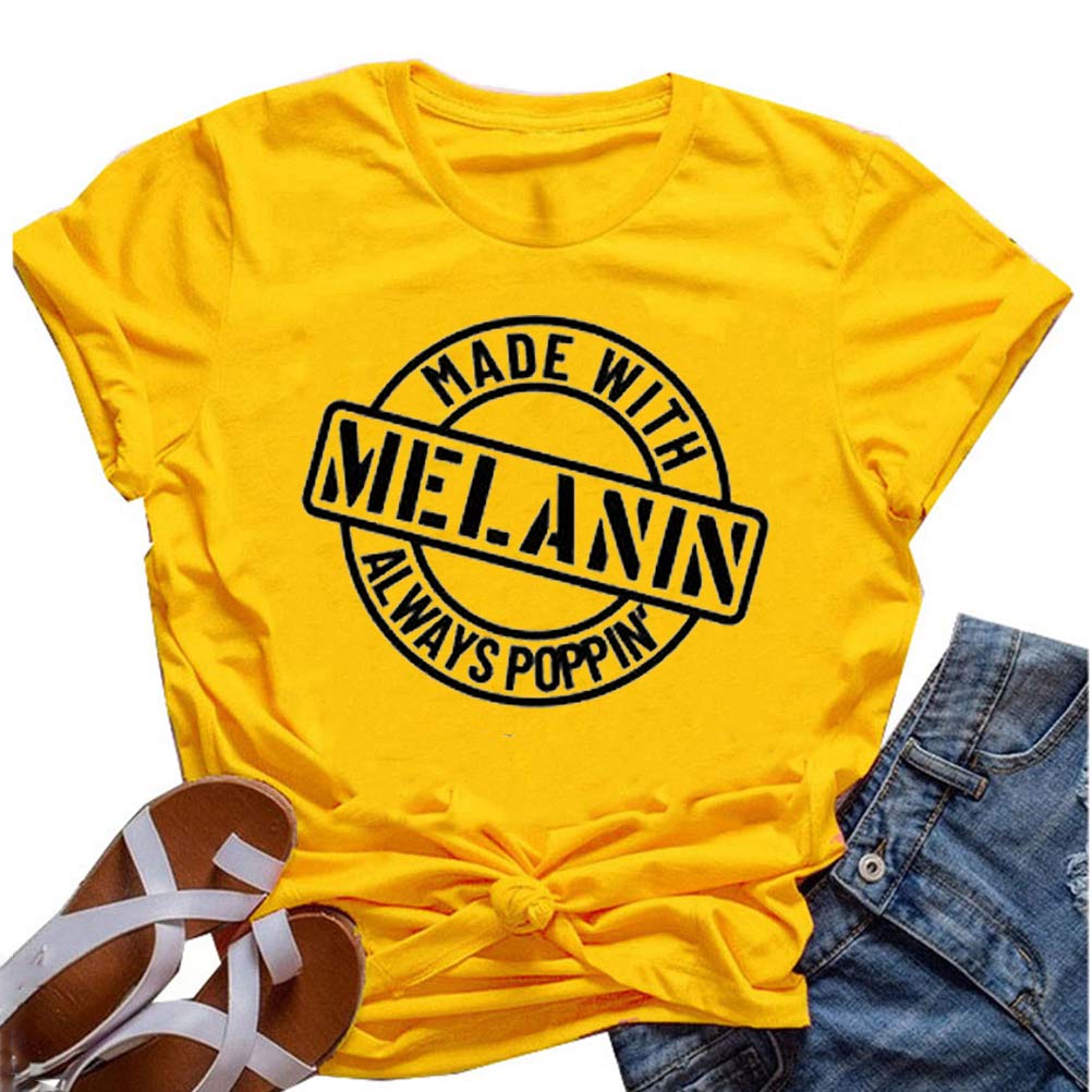 YourTops Women Melanin Graphic T-Shirt Afro Woman