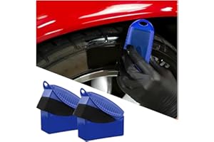 TSUGAMI 2 Pcs Tire Contour Dressing Applicator, Car Wheel Dressing Shine Sponge with Lid, Polishing Sponge Wax Buffing Pads f