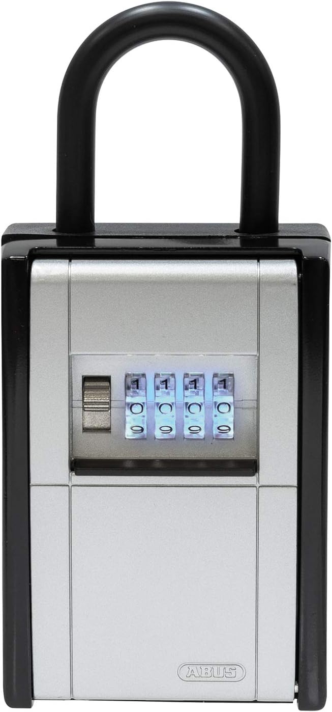 ABUS KeyGarage 797 LED, Key Lock Box with Shackle, Illuminated Dials for Easy Access in The Dark