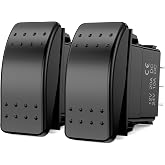 Nilight 2 Pack 3 Way Rocker Switch On Off On 12V-24V Electrical Toggle | Control Single Load in different locations with 2 switches for RV UTV Trailer Campers Marine Boats Yachets