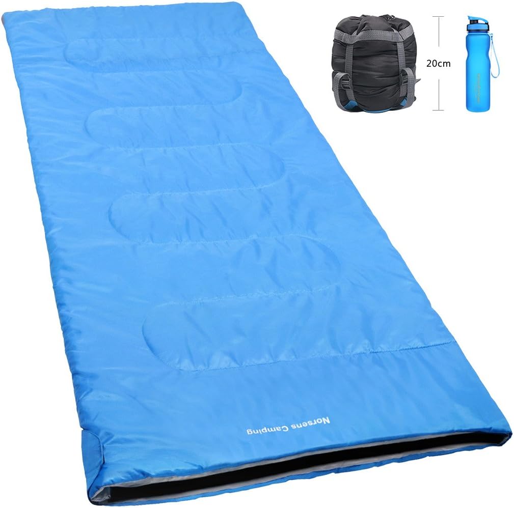Norsens Compact Ultralight/Lightweight Sleeping Bag for Camping Backpacking Hiking Outdoor, 20 Degree Celsius Sleeping Bags for Adults,XL,Blue (Light Blue)