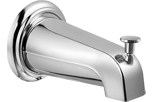 Tub Spout with Diverter, Slip on Bathtub Spout Replacement with Cover Ring Compatible with 1/2” Copper Pipe (5/8" Diameter), 