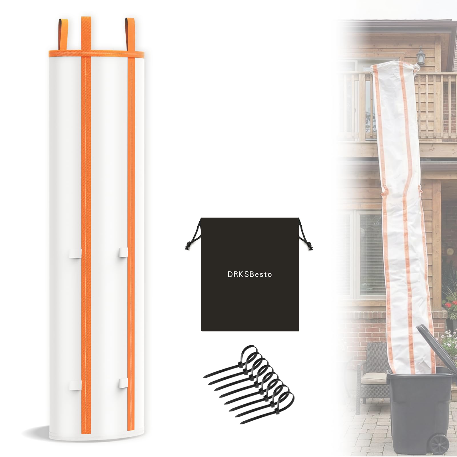 Photo 1 of 1Pack 10ft Construction Trash Chute Section – Heavy-Duty, Tear-Resistant Material; Includes 8 Zip Ties (120lb Rated) & Storage Bag; For Construction, Renovation, Remodeling, Household, Laundry (1Pack)