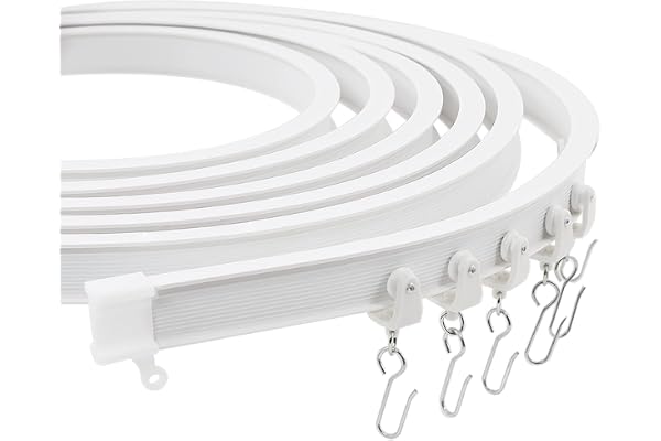 Trimold Premium Ceiling Curtain Track System, Flexible and Durable Design for Effortless Gliding, Ideal for Shower Window RV