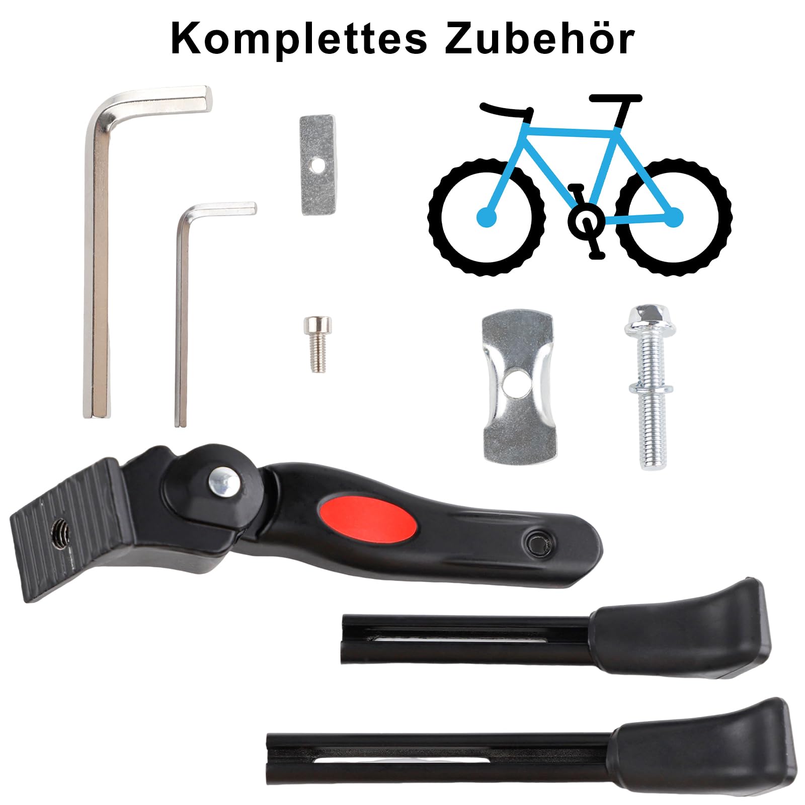 DEWEL Fahrradständer für 16-20 Zoll, Höhenverstellbar 4cm, Aluminiumlegierung Mittelhalterung, Rutschfest丨Stabil, fahrradständer kinderfahrrad für Mountainbike Rennrad Sportfahrrad 7