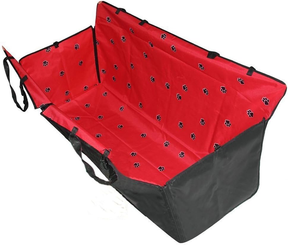Double Layer Waterproof Pet Dog Cat Safe Safety Travel Hammock Car Bed Seat Cover Mat Blanket (Red)