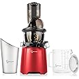 SANA 868 Wide Mouth Premium Cold Pressed Vertical Juicer | Patented Trap Door System | Includes 2 Premium Accessories | 240W High Torque Motor | 15 Year Warranty (Red)