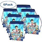 Party Bags for Kids Boys Paw Petrol Drawstring Bag Gift Party Favors 6 Pack